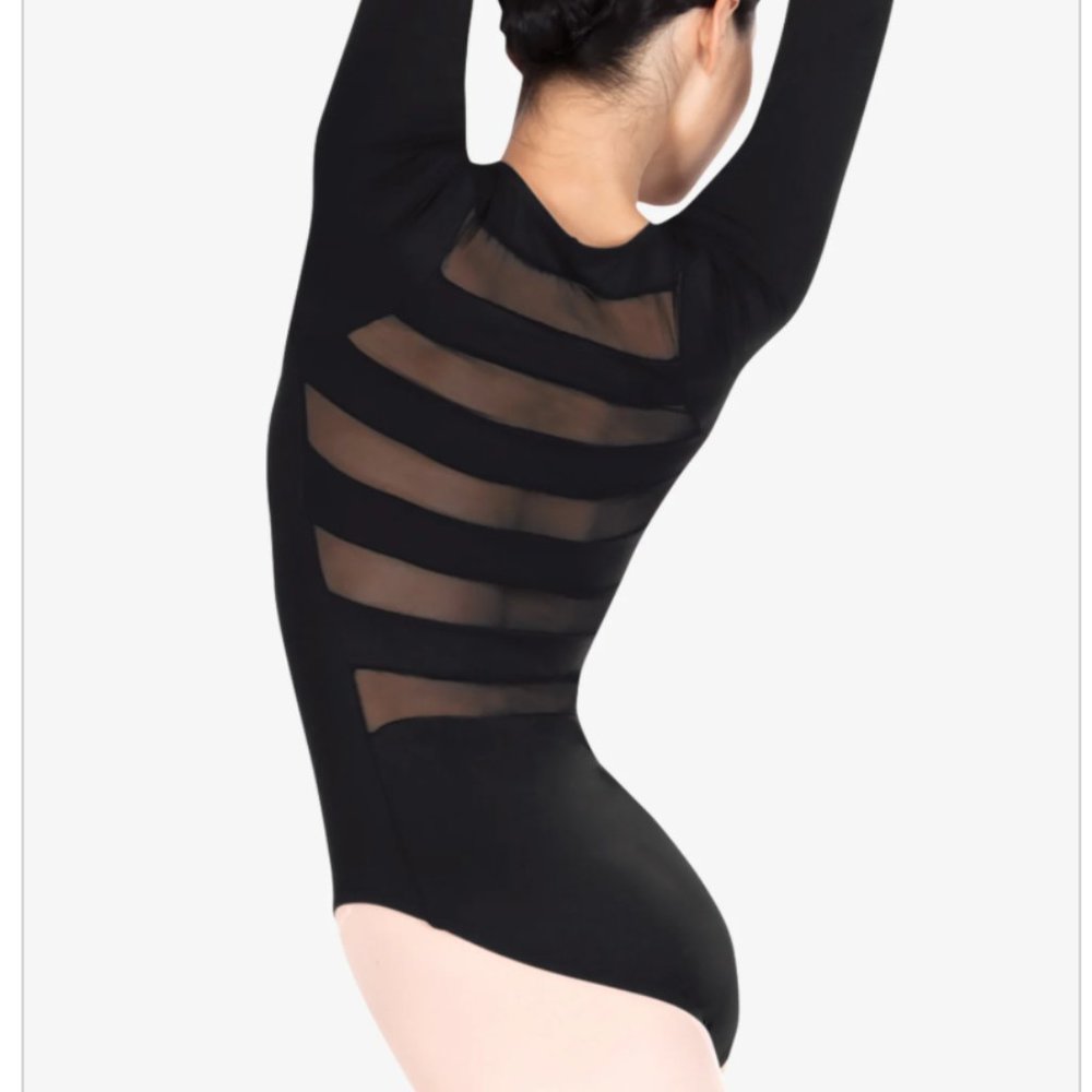 3/4 Sleeve Striped Back Leotard